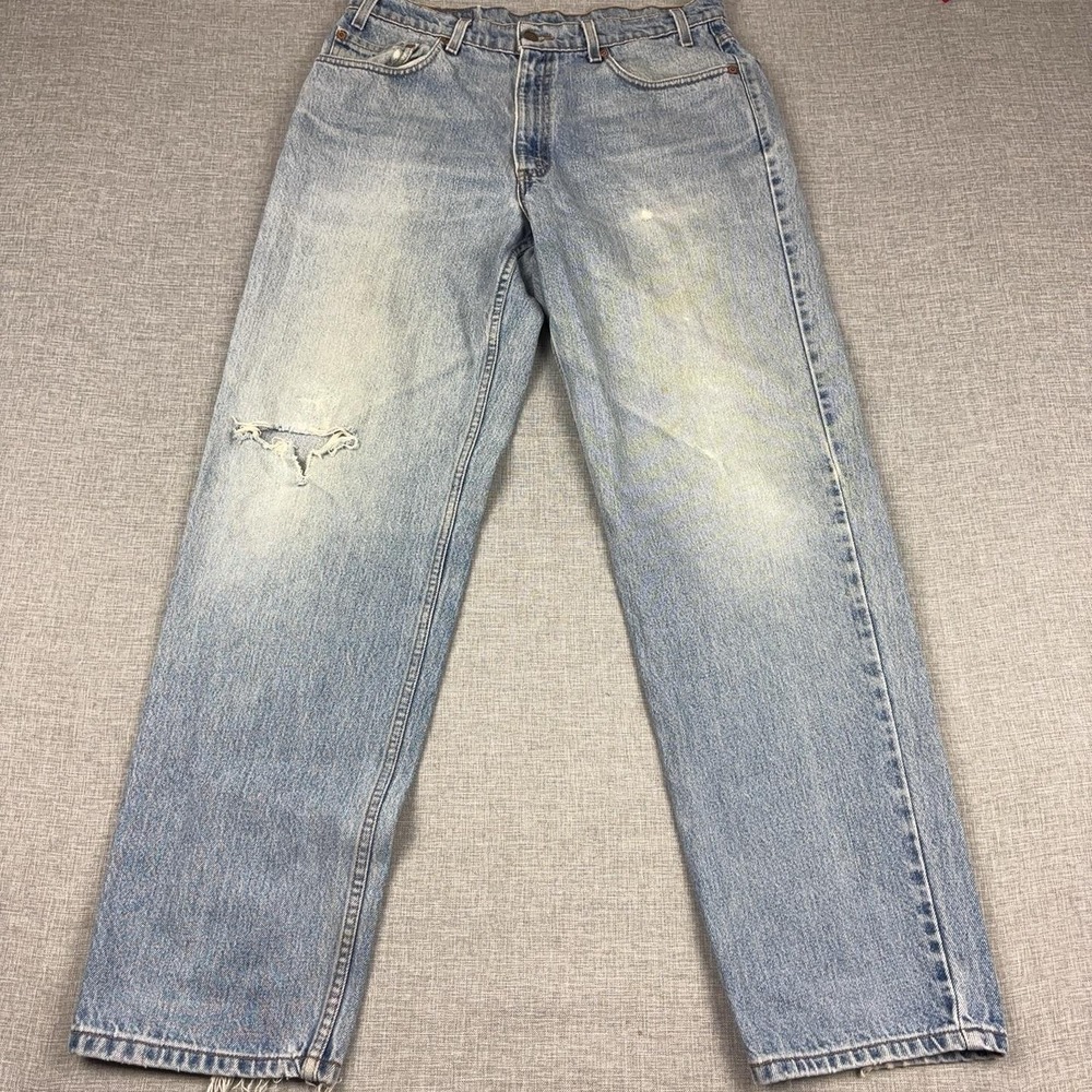 Vintage 1998 Levis 550 Jeans Mens 36x33 Light Wash Baggy Relaxed Distressed